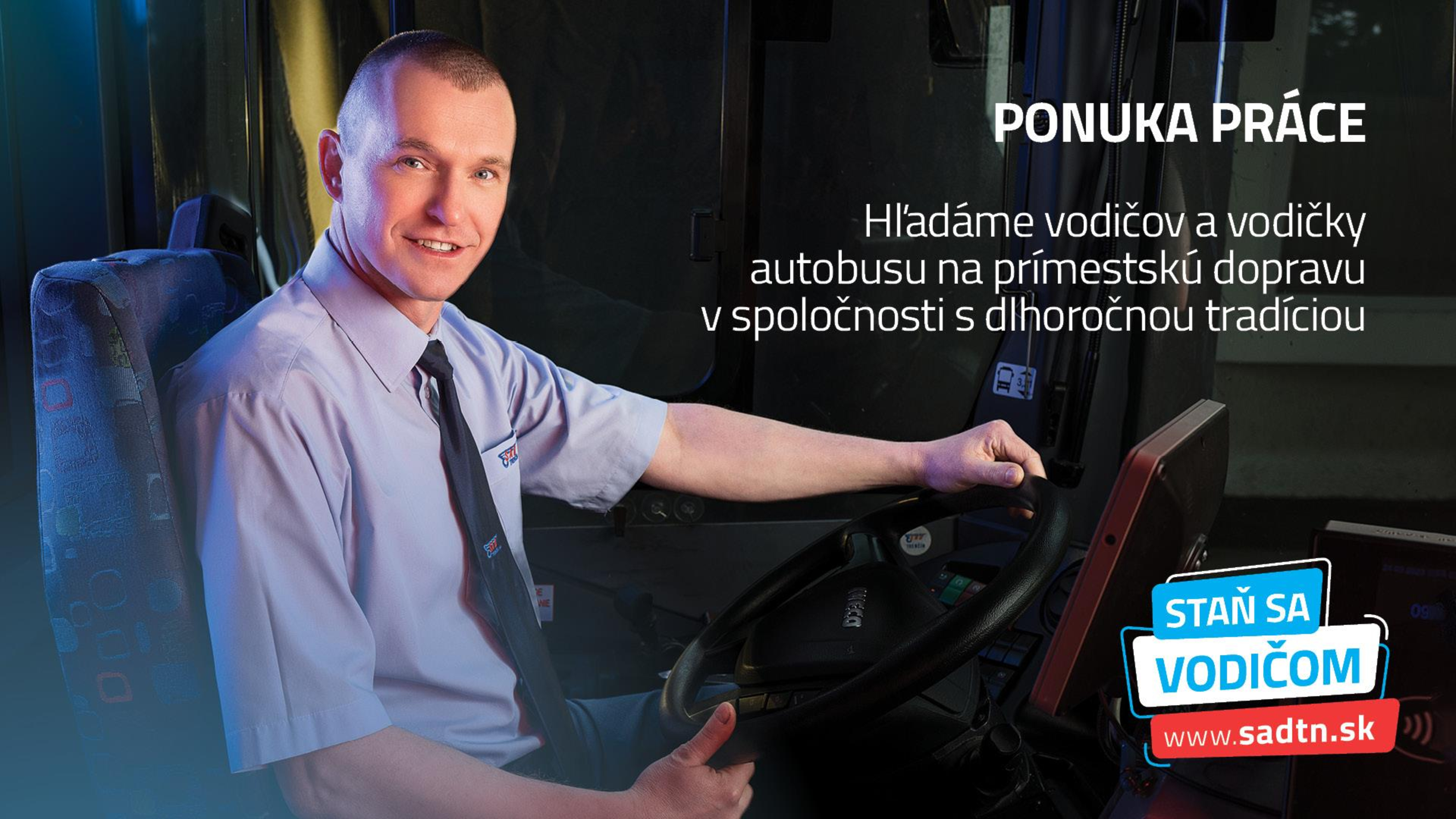 Ponuka práce vodič autobusu sadtn