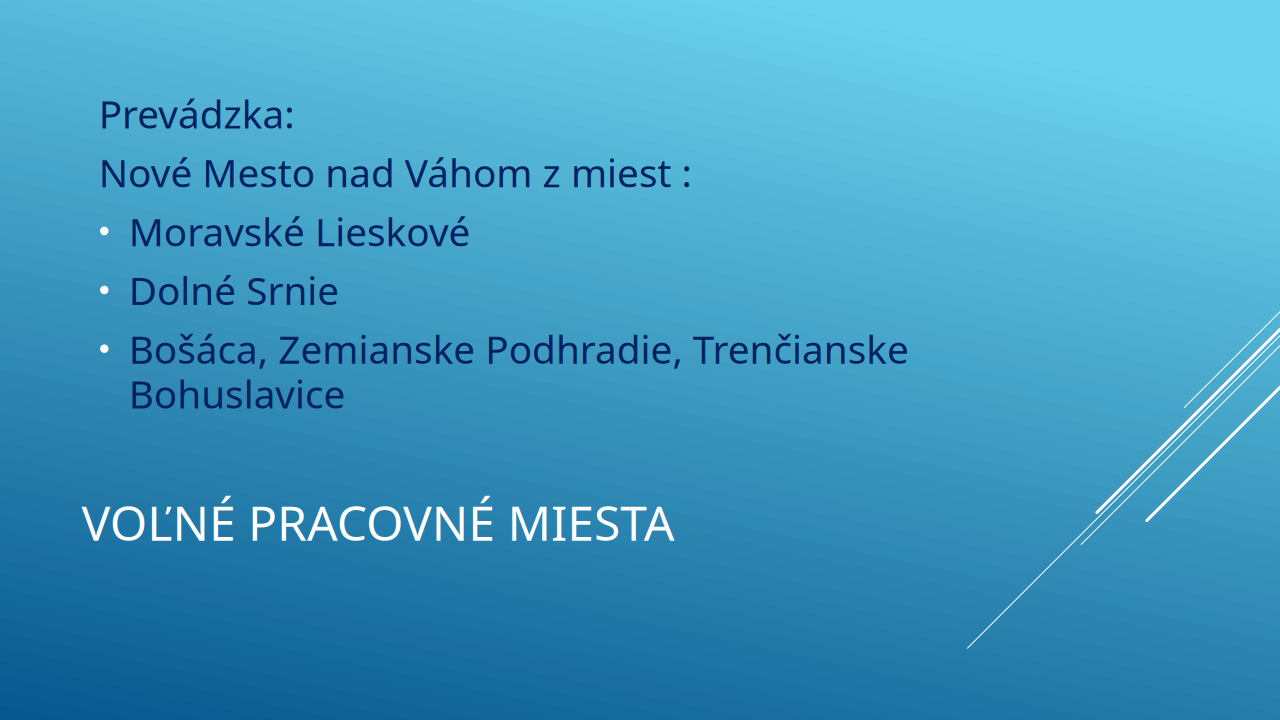 Ponuka práce vodič autobusu sadtn